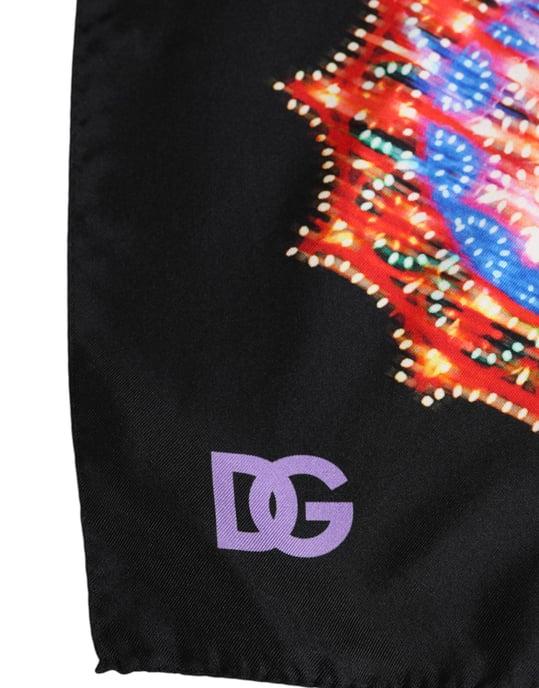 Dolce & Gabbana Bedruckter Schal aus Seide - Schwarz - Image 3