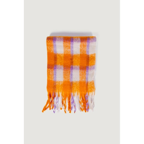 Woven Scarf Gingham Check Orange - Image 4