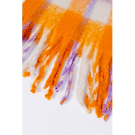 Woven Scarf Gingham Check Orange - Image 5