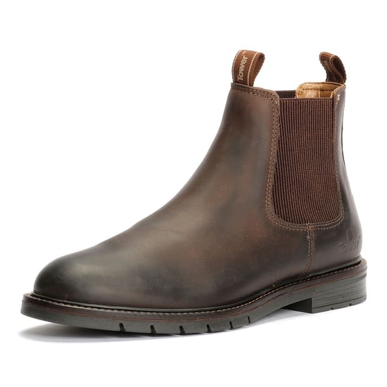 Tower London Hafen Leder Herren Dunkelbraune Chelsea-Stiefel - Image 3