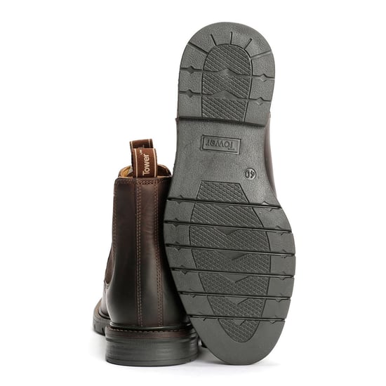 Tower London Hafen Leder Herren Dunkelbraune Chelsea-Stiefel - Image 4