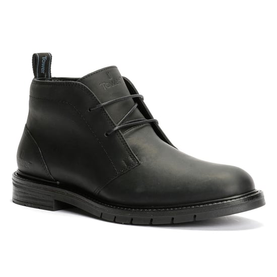 Tower London Armour Chukka Schnür-Lederstiefel für Herren in Schwarz - Image 2