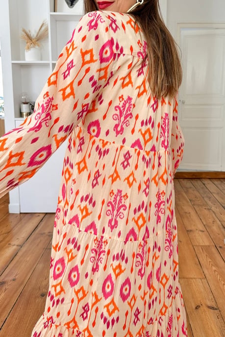 Gestuftes Ikat-Maxikleid - Image 2