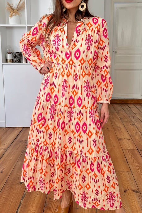 Gestuftes Ikat-Maxikleid - Image 6