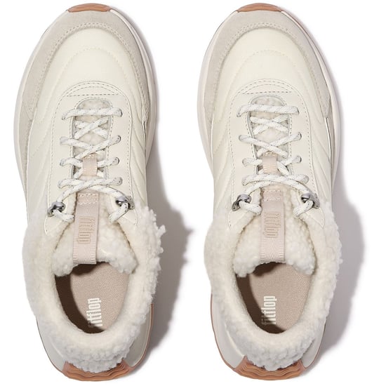 Fitflop F-Mode Flow Wildleder Damen Schuhe Creme-Mix - Image 3