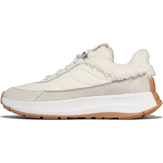 Fitflop F-Mode Flow Wildleder Damen Schuhe Creme-Mix - Image 4