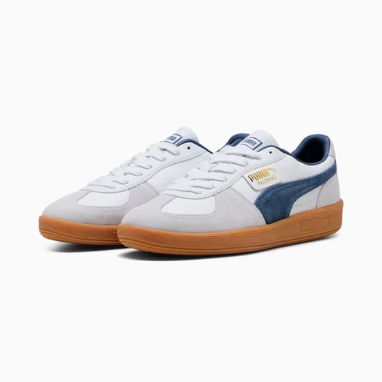 Puma Palermo Leder Herren Sneakers Weiß/Blau - Image 4