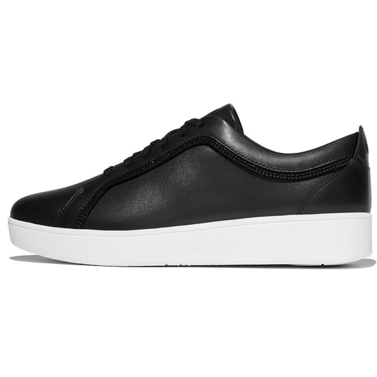 Fitflop Rally Leder Damen Schwarz Sneakers - Image 3
