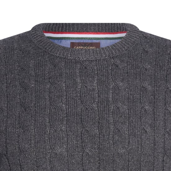 Cable Pullover Antraciet von Cappuccino Italia in der farbe Grau und in größe XXL. - Image 2