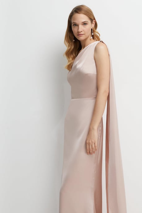 Drape Shoulder Detail Bridesmaids Dress - Image 2