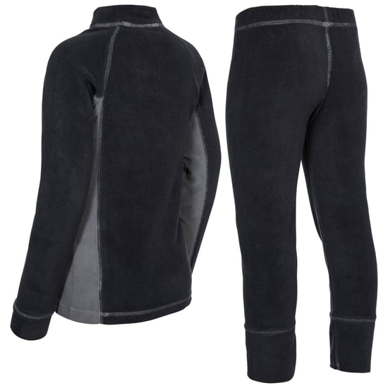 Trespass Kinder Fleece-Unterwäsche-Set Bubbles, Fleece-Top und Baselayer-Hose (Schwarz) - Image 2