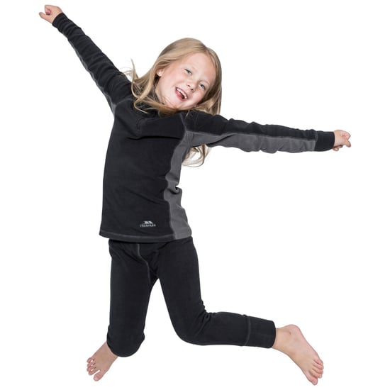 Trespass Kinder Fleece-Unterwäsche-Set Bubbles, Fleece-Top und Baselayer-Hose (Schwarz) - Image 4