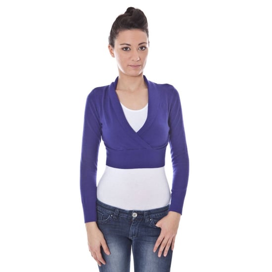 Gekürzter Strickcardigan mit langen Ärmeln und V-Ausschnitt - Image 1