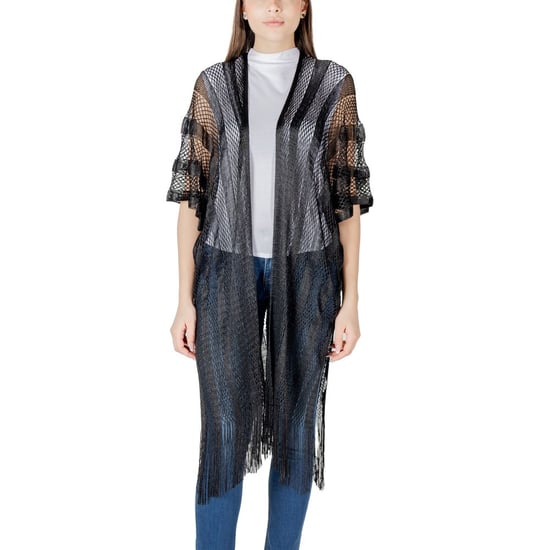 Fransen Saum Rüschensleeve Strickjacke - Image 1