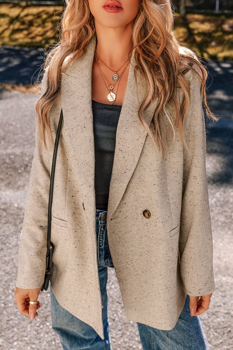Beige Blazer mit langen Ärmeln - Image 2