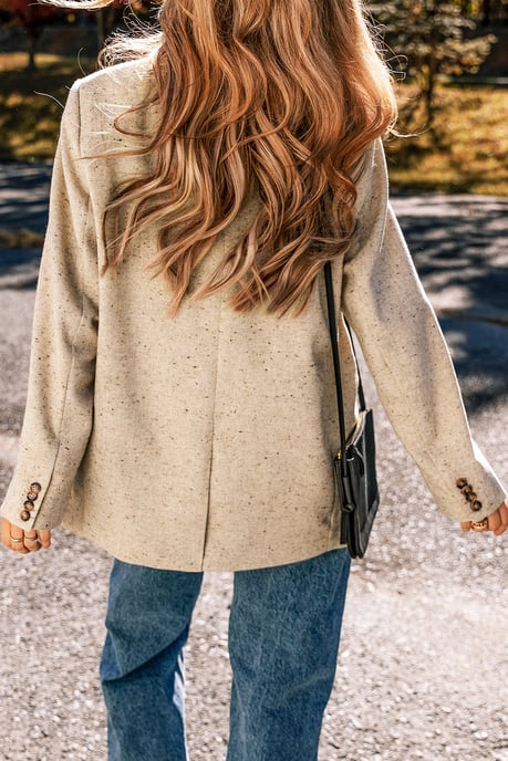 Beige Blazer mit langen Ärmeln - Image 3