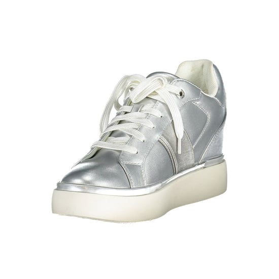 Silberne Leder Lowtop Sneakers - Image 2