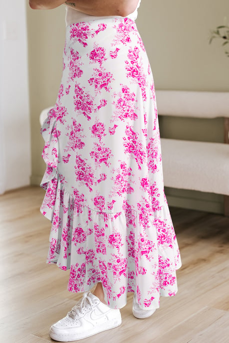 Blumen-Rüschenshirt Midi-Rock - Image 3