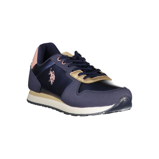 Lässige Sneaker in Marineblau und Gold - Image 3
