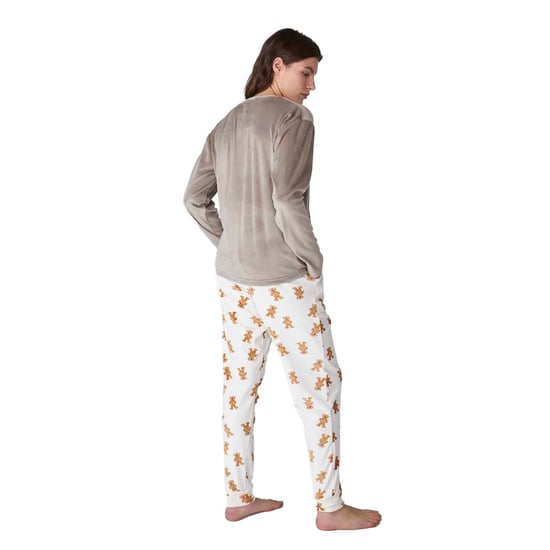 JJB4 Damen Schlafanzug mit langen Ärmeln aus Samt - Image 3