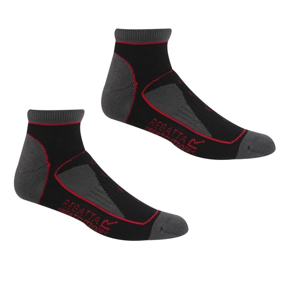 Regatta Womens/Ladies Samaris Trail Colour Block Ankle Socks (2er-Pack) (Schwarz/Kirschrosa) - Image 1