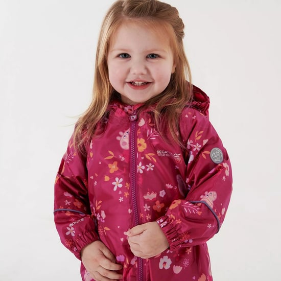 Regatta Childrens/Kids Pobble Peppa Pig Pfützenanzug (Berry Pink/Herbst) - Image 5