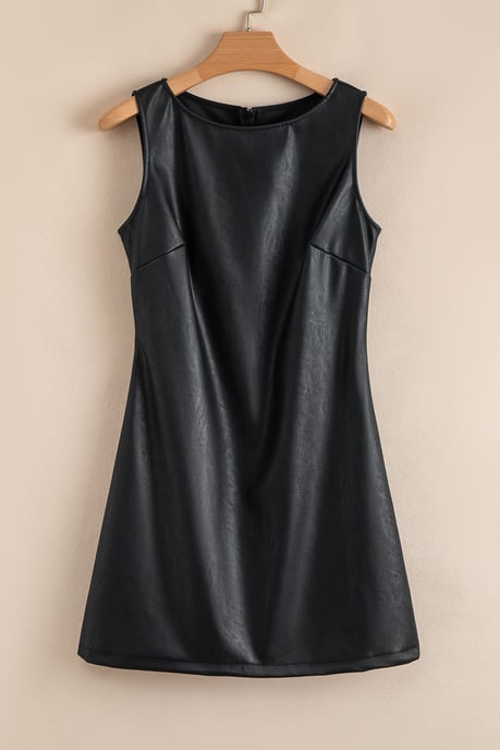 Kunstleder Ärmelloses Kleid - Image 5
