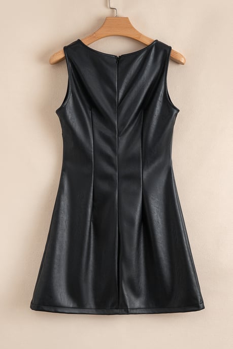 Kunstleder Ärmelloses Kleid - Image 6