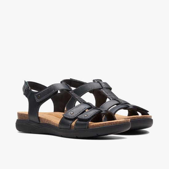 April Cove Schwarze Leder-Sandalen - Image 4