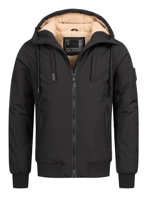 Alessandro Salvarini Herren Winterjacke AS-431 – Warm, Mit Teddyfellfutter & Kapuze - Image 1