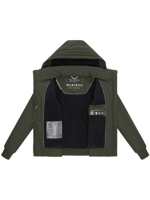 Marikoo Damen Winterjacke Mooni 16 im sportlichen Bomber-Stil mit Kapuze - Image 4