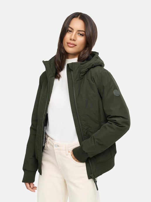 Marikoo Damen Winterjacke Mooni 16 im sportlichen Bomber-Stil mit Kapuze - Image 6