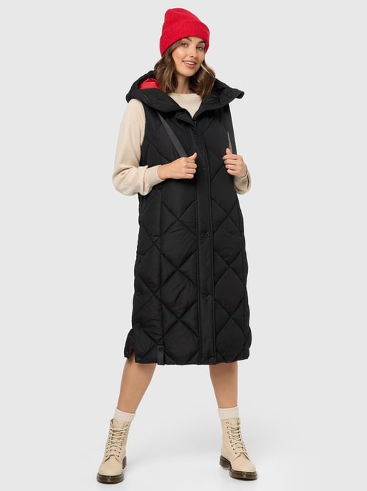 Navahoo Damen Steppweste Schnuckel – Lang & Stylisch mit Kapuze - Image 6