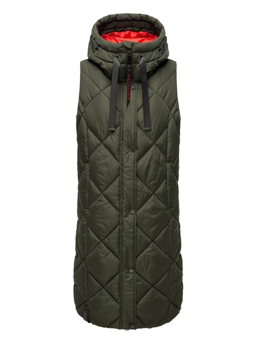 Navahoo Damen Steppweste Schnuckel – Lang & Stylisch mit Kapuze - Image 1