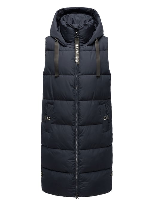 Navahoo Damen Steppweste Schnuffelchen – Lang & Stylisch mit Kapuze - Image 1