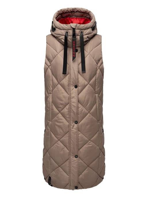 Navahoo Damen Steppweste Schnuckel – Lang & Stylisch mit Kapuze - Image 1