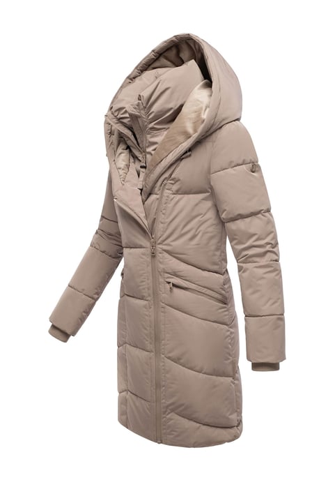 Marikoo Damen Steppmantel Virenaa mit Layer-Look & warmem Fleecefutter - Image 2