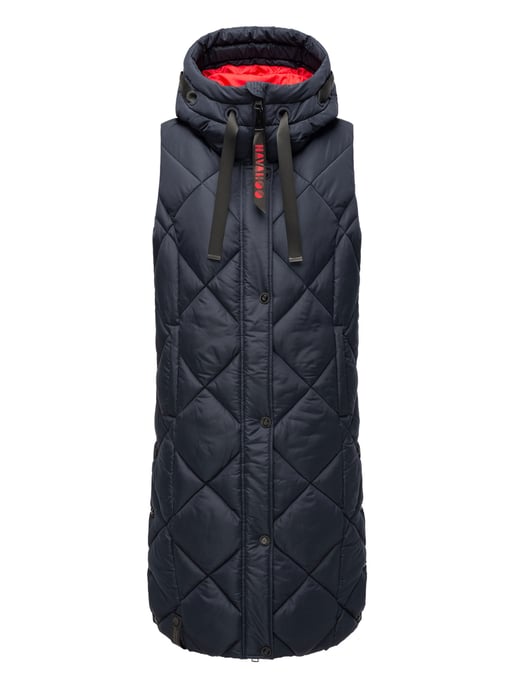 Navahoo Damen Steppweste Schnuckel – Lang & Stylisch mit Kapuze - Image 1