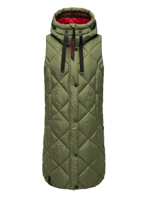 Navahoo Damen Steppweste Schnuckel – Lang & Stylisch mit Kapuze - Image 1