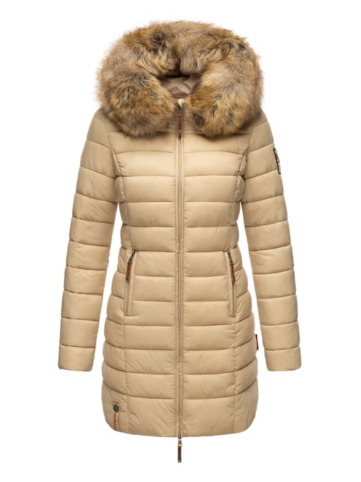 Marikoo Damenjacke Rose mit Steppdesign & abnehmbarem Kunstfellkragen - Image 2