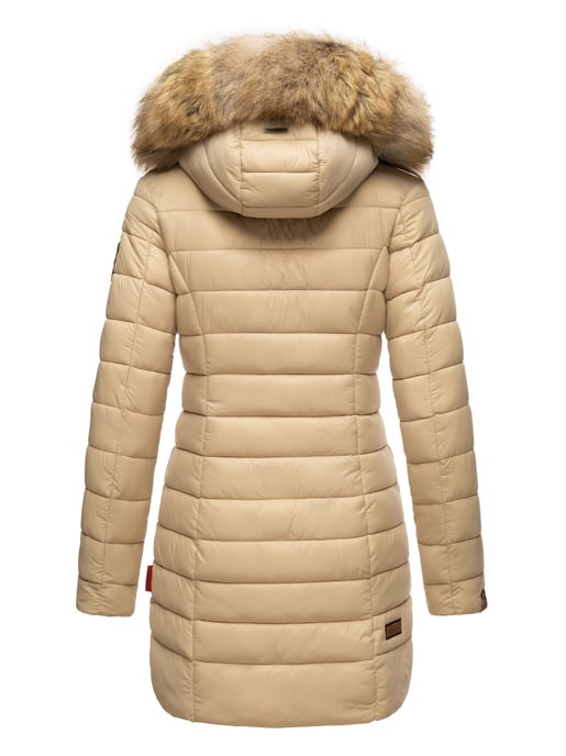 Marikoo Damenjacke Rose mit Steppdesign & abnehmbarem Kunstfellkragen - Image 5