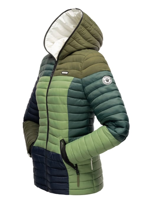 Navahoo Damen Steppjacke Multikulti – Leicht, Stylisch & Mit Colour-Blocking-Design - Image 4