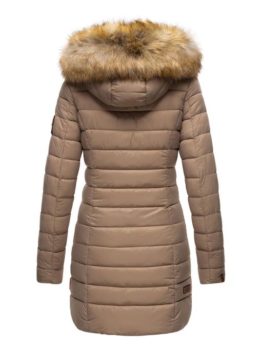 Marikoo Damenjacke Rose mit Steppdesign & abnehmbarem Kunstfellkragen - Image 4