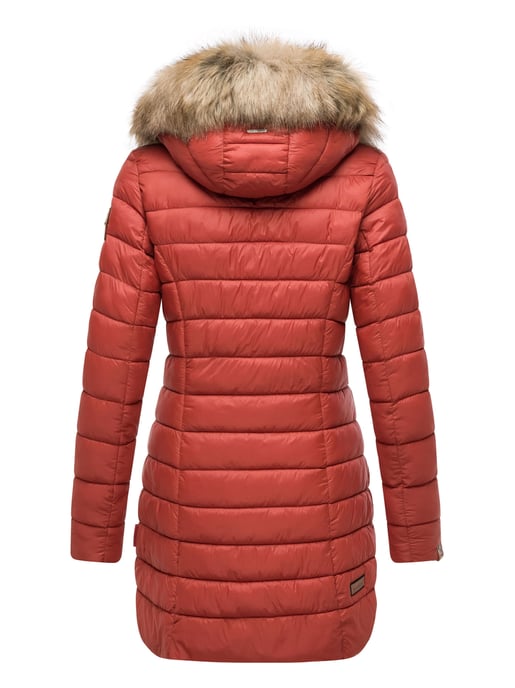 Marikoo Damenjacke Rose mit Steppdesign & abnehmbarem Kunstfellkragen - Image 5