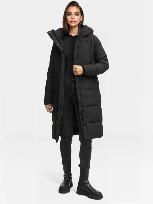 Marikoo Damen Winter Steppmantel Tabiaa XVI mit Kapuze & Fleece - Image 6