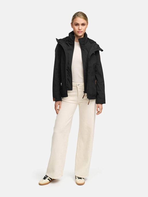 Marikoo Damen Übergangsjacke Erdbeere mit Doppelkragen & Fleece-Innenfutter - Image 1