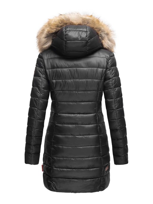 Marikoo Damenjacke Rose mit Steppdesign & abnehmbarem Kunstfellkragen - Image 3