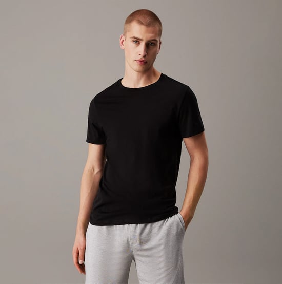 Calvin Klein 100% Baumwolle 3er-Pack Herren T-Shirts Schwarz/Graugefleckt/Weiß - Image 2
