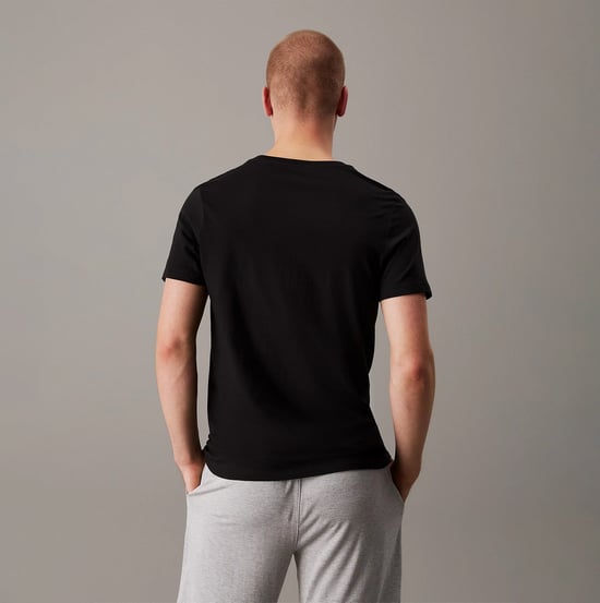 Calvin Klein 100% Baumwolle 3er-Pack Herren T-Shirts Schwarz/Graugefleckt/Weiß - Image 3