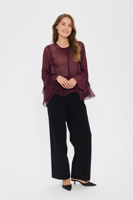 Langarm-Bluse MazelleSZ Langarm-Bluse Lockere Passform - Image 1